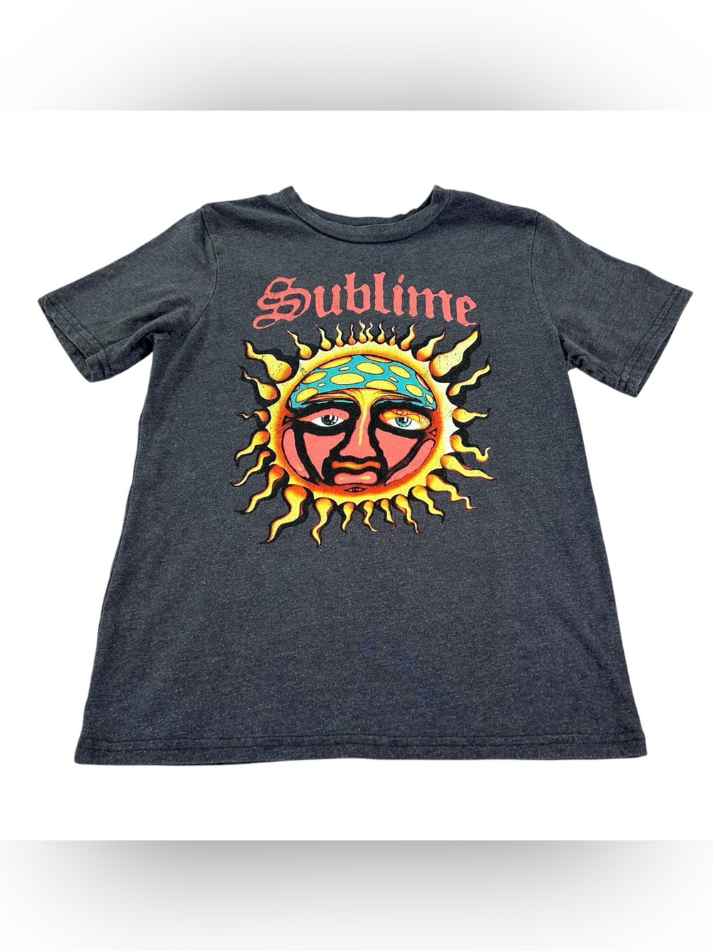 Sublime Sun Logo Band T-Shirt Boys 8 M Charcoal Graphic Tee 2023 Grunge Alt